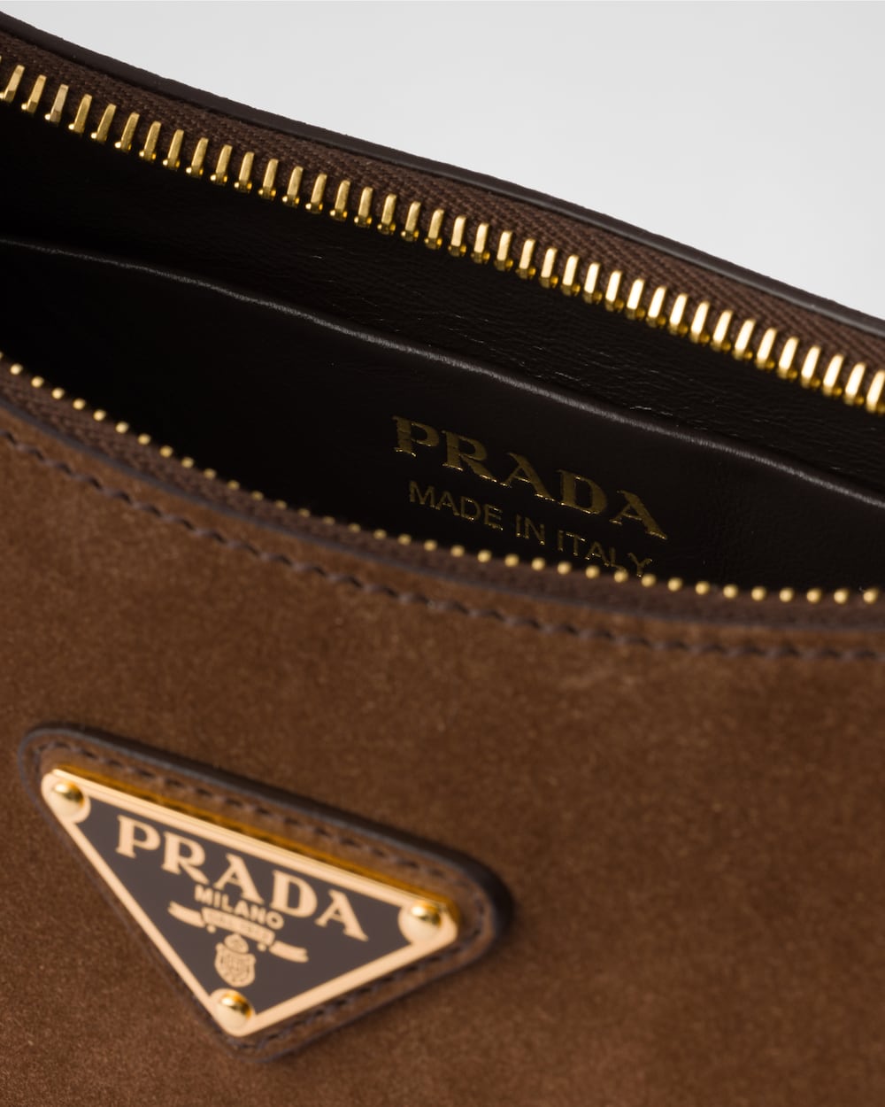 Prada Arqué Suede Shoulder Bag - Image 6